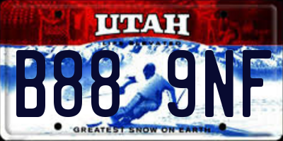 UT license plate B889NF