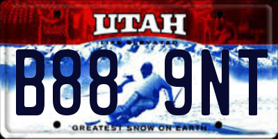 UT license plate B889NT