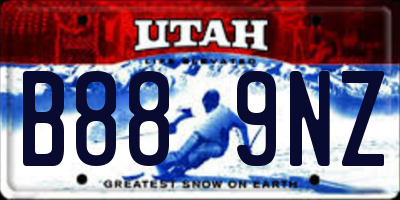 UT license plate B889NZ