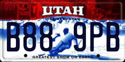 UT license plate B889PB