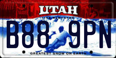 UT license plate B889PN