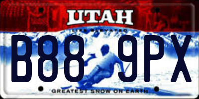 UT license plate B889PX