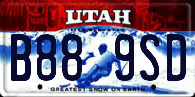 UT license plate B889SD