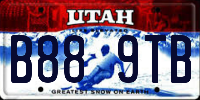 UT license plate B889TB