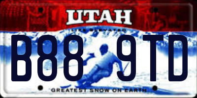 UT license plate B889TD