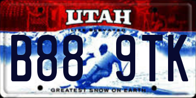 UT license plate B889TK