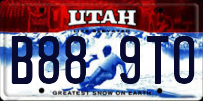 UT license plate B889TO