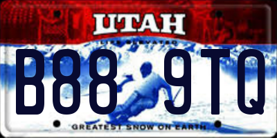 UT license plate B889TQ