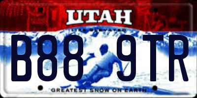 UT license plate B889TR