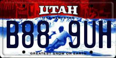 UT license plate B889UH