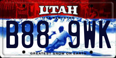 UT license plate B889WK