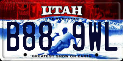 UT license plate B889WL