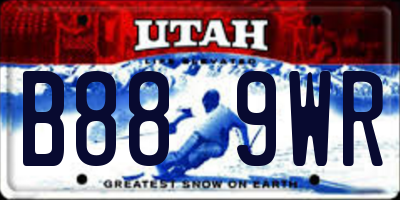 UT license plate B889WR