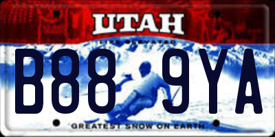 UT license plate B889YA