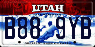 UT license plate B889YB