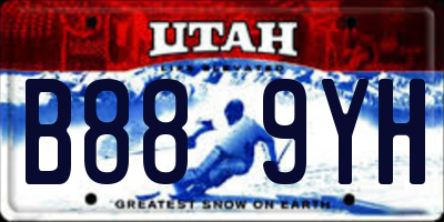 UT license plate B889YH