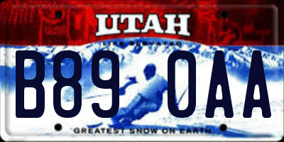 UT license plate B890AA