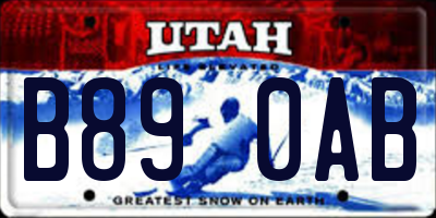 UT license plate B890AB