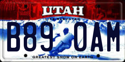 UT license plate B890AM
