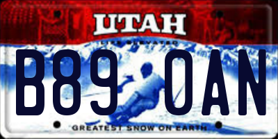 UT license plate B890AN