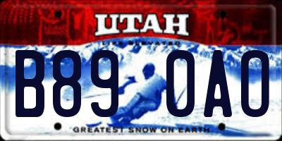 UT license plate B890AO