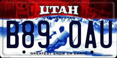 UT license plate B890AU