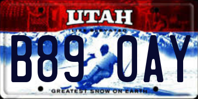 UT license plate B890AY