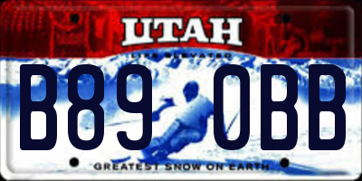 UT license plate B890BB