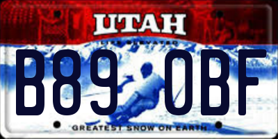 UT license plate B890BF