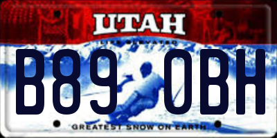 UT license plate B890BH