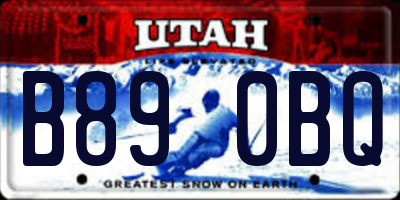 UT license plate B890BQ
