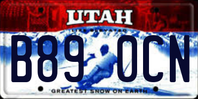 UT license plate B890CN