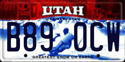 UT license plate B890CW