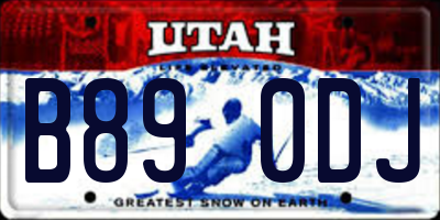 UT license plate B890DJ
