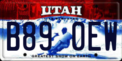 UT license plate B890EW