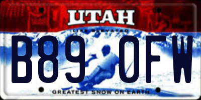 UT license plate B890FW