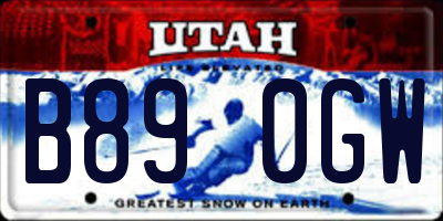 UT license plate B890GW