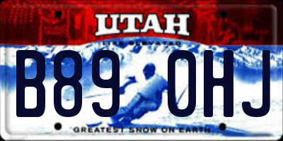 UT license plate B890HJ