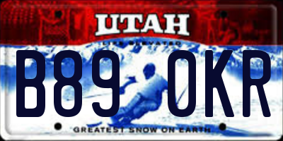 UT license plate B890KR