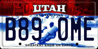 UT license plate B890ME