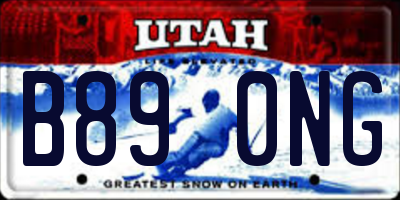 UT license plate B890NG