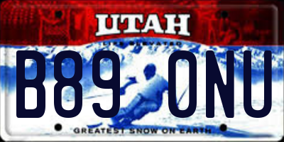 UT license plate B890NU