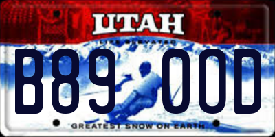 UT license plate B890OD