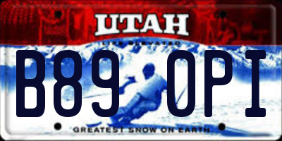 UT license plate B890PI