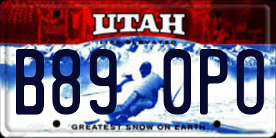UT license plate B890PO