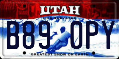 UT license plate B890PY