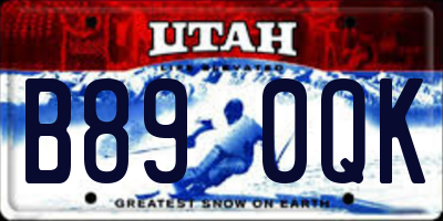 UT license plate B890QK