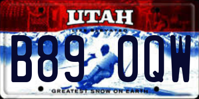 UT license plate B890QW