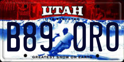 UT license plate B890RO