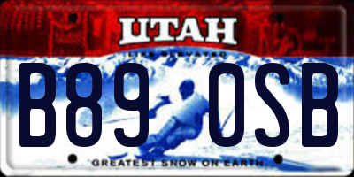 UT license plate B890SB